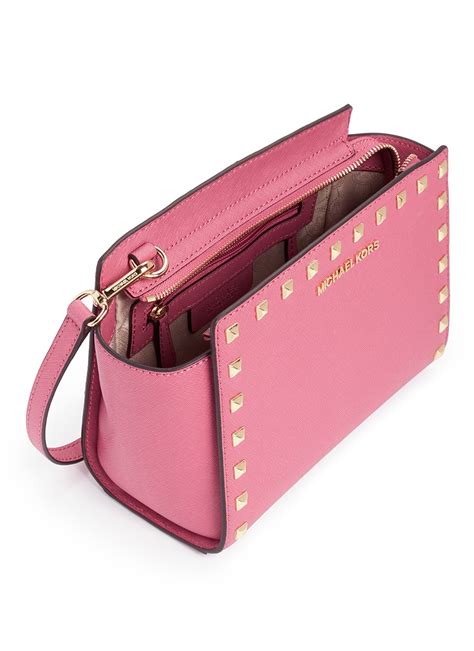 studded pink michael kors purse|michael kors astor studded handbag.